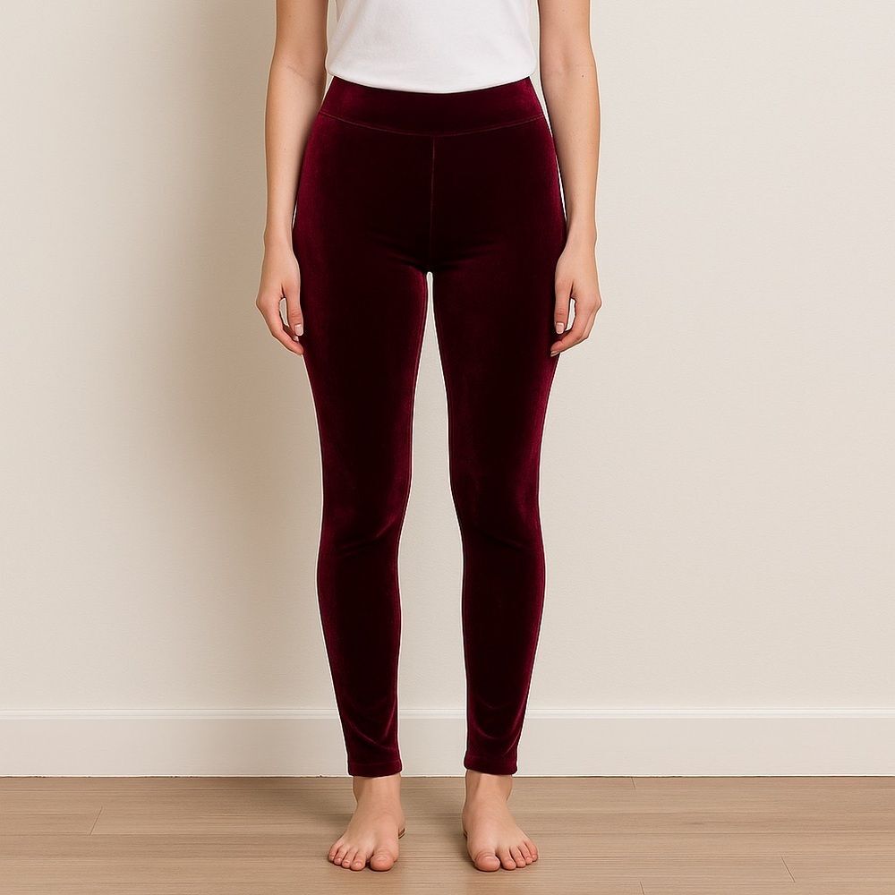 Rue21 Velvet Maroon Leggings Small